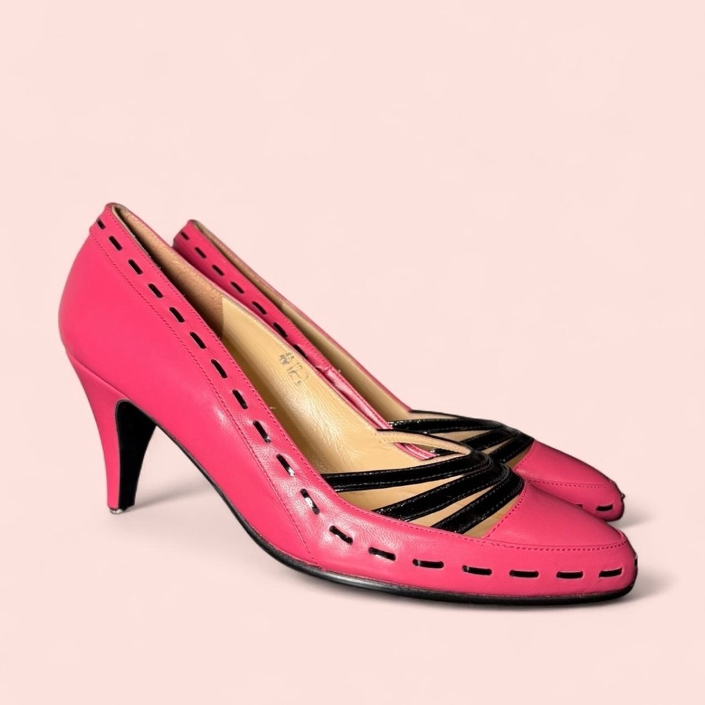 Elegant Pink and Black Women's Heels